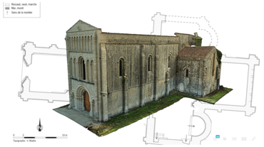 Modèle 3D de l’abbaye de Châtres à Saint-Brice