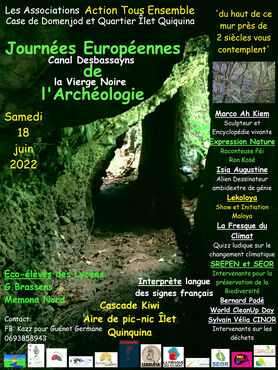 Journées Européennes de l'Archéologie Canal Desbassayns - la Vierge Noire