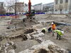 Chantier de fouilles archéologiques place Jean-Jaurès à Saint-Denis (Inrap/UASD)