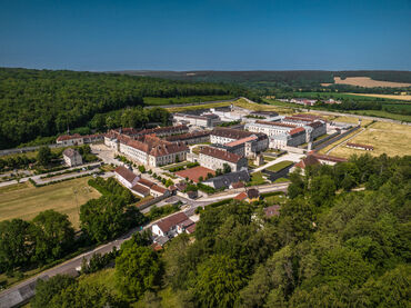 Vue aérienne du site de Clairvaux