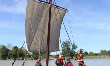 Essai de navigation de la barque mérovingienne le 24 août 2024